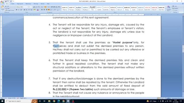 rental agreement format in English | simple format смотреть онлайн