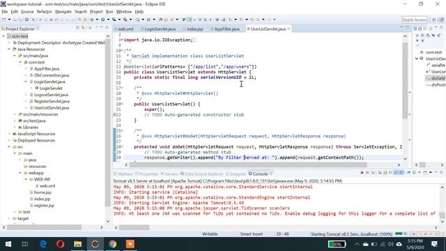 Servlet Filters, Filter Chaining, Servlet Listner смотреть онлайн