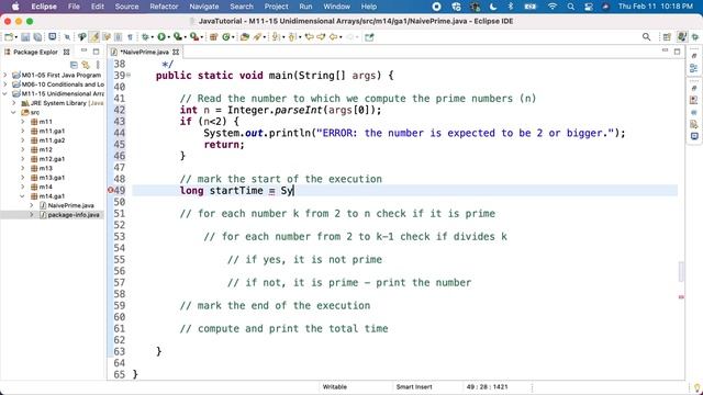 Java M14GA1P1b Naive Prime - Read and Compute time смотреть онлайн