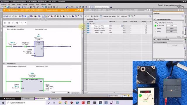 ATV312 Schneider "Modbus RTU" Siemens S7-1200 Tutorial смотреть онлайн
