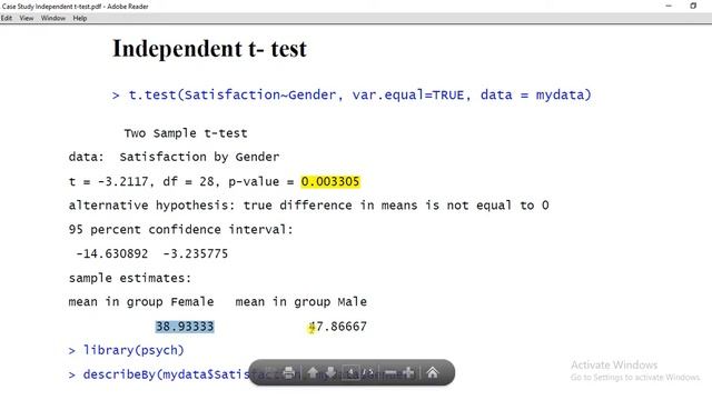 16 Interpretation & Reporting Independent t test смотреть онлайн
