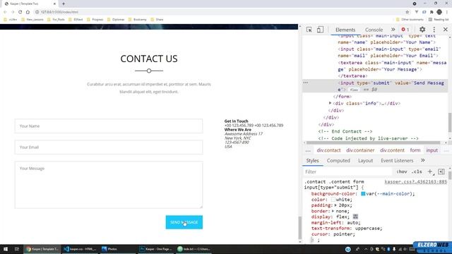 [Arabic] HTML & CSS Template Two 2021 - #21 - Contact Us Section смотреть онлайн