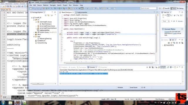 EJB 3.1 - Konfigurieren der Entwicklungsumgebung (1) - Log4j (Client/Eclipse) смотреть онлайн