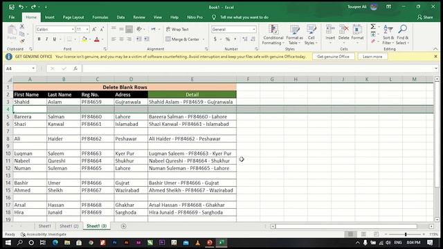 How to Delete Blank Rows | Ctrl +G | Useful Trick #excel #trick смотреть онлайн