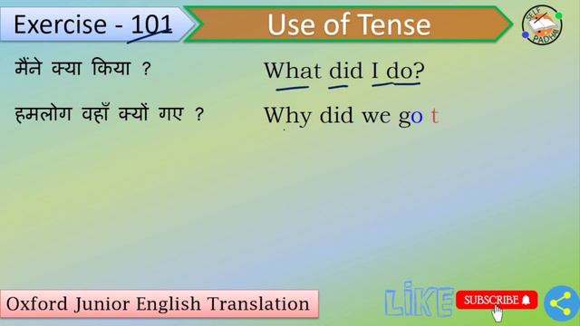 Oxford Junior English Translation Exercise 101| Use of the Tense Simple Past Tense смотреть онлайн