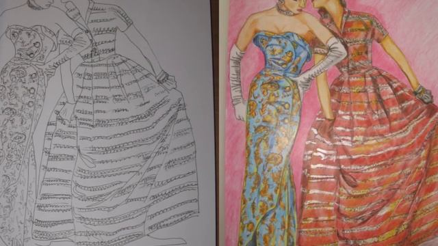 Альбом для раскрашивания VOGUE, 1950-е годы. Раскрашенные модели смотреть онлайн