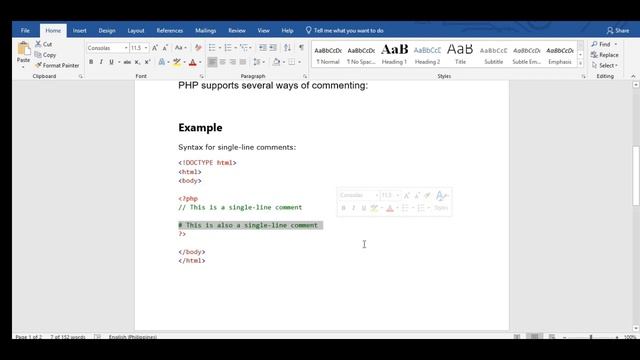 Comments in PHP смотреть онлайн