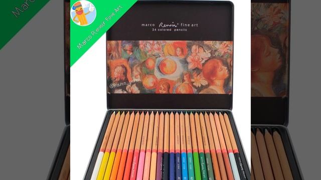 Цветные карандаши для рисования 24 цвета Renoir Fine Art Марко в металлическом кейсе смотреть онлайн