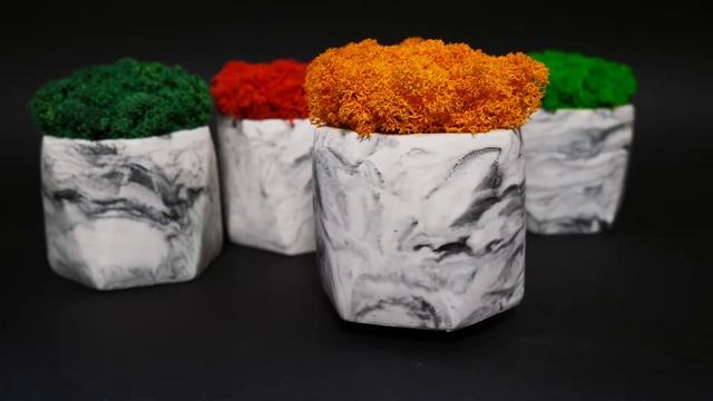 Гипсовый декор кашпо со мхом в интерьере смотреть онлайн