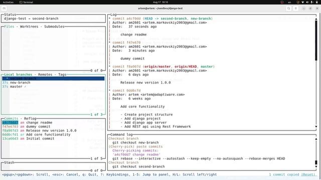 Squash, Cherry-Pick, Change commits in one click with Lazygit смотреть онлайн
