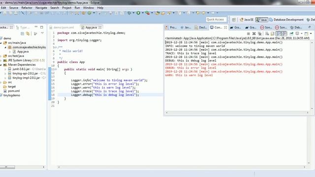 tinylog implementation for Maven Project смотреть онлайн