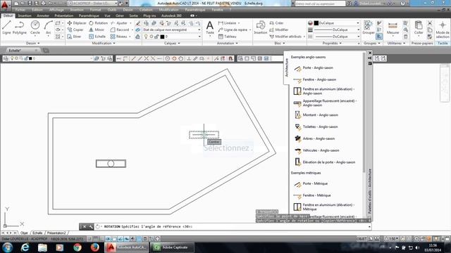 Apprendre l'utilisation de la commande AutoCAD LT rotation avec l'option référence смотреть онлайн