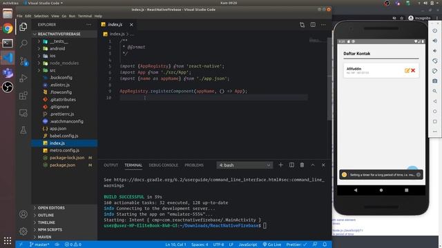 Tutorial CRUD React Native dengan Firebase : 13. Mengatasi Warning Setting Timer смотреть онлайн