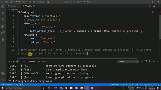 Creating Toolbar using KivyMD || MDToolbar class || Mobile App Development смотреть онлайн