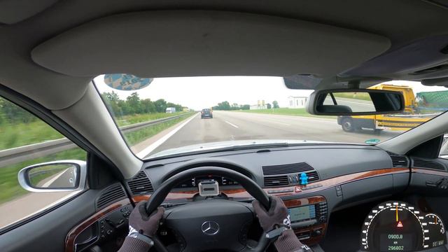 Mercedes W220 S55 AMG Acceleration Top Speed Autobahn POV Drive