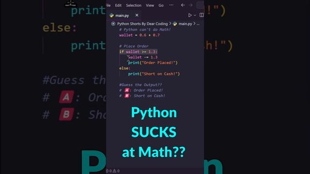 Python CAN'T DO MATH?? #python #coding #programming смотреть онлайн