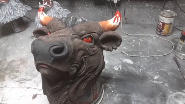 Лепные изделия из бетона. Волки, бык. Декор. работа Мызникова Ивана смотреть онлайн