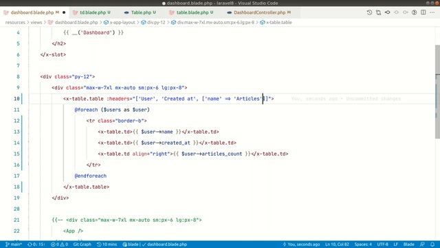 Make a Simple Table Component Using Laravel Blade смотреть онлайн