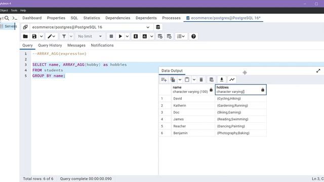 PostgreSQL ARRAY_AGG Function | ARRAY_AGG in PostgreSQL | ARRAY Aggregate Function in PostgreSQL смотреть онлайн