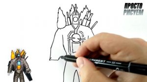 Как нарисовать поврежденный Камерамен Титан