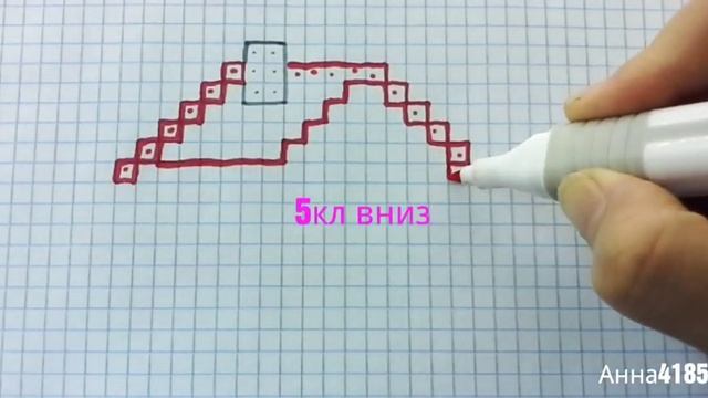 Как нарисовать Дом по клеточкам /рисунки в клетку анна4185 смотреть онлайн