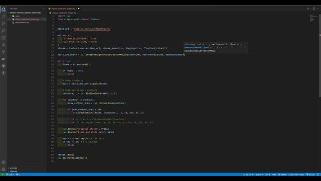 Обнаруживаем объекты на стриме по контурам, без готовых моделей с помощью OpenCV Python смотреть онлайн