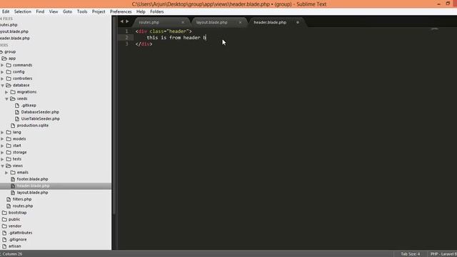 laravel 4 @include header footer view files смотреть онлайн
