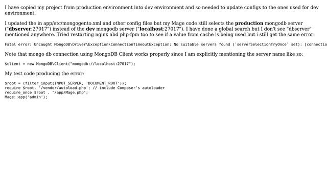 Magento: Magento connects to wrong mongodb server (2 Solutions!!) смотреть онлайн