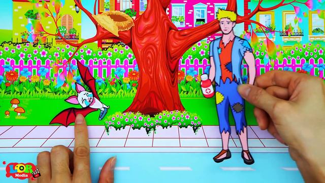 Cartoon - Paper Dolls Dress Up - Mermaid Lorelai Family Rescue Luca Dress - DIY Dresses Handmade