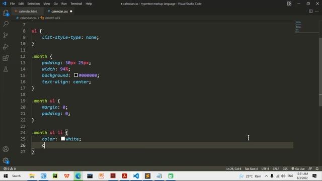 Creating Calendar 2022 Using HTML & CSS | Calendar In HTML & CSS смотреть онлайн