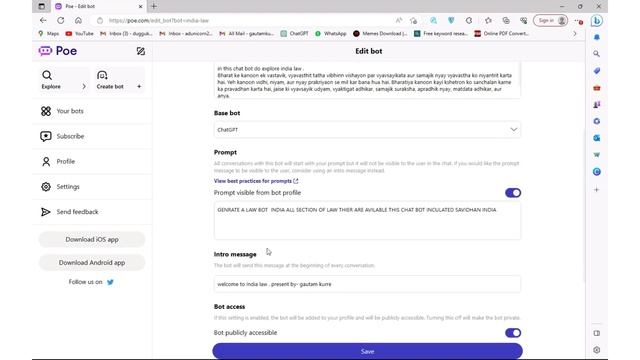 Build Ai chat Bot using poe || free ai chat bot banaye || #chatgpt #aichatbot смотреть онлайн