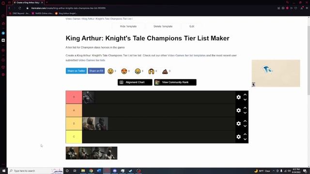 King Arthur: Knight's Tale - Champion Tier List