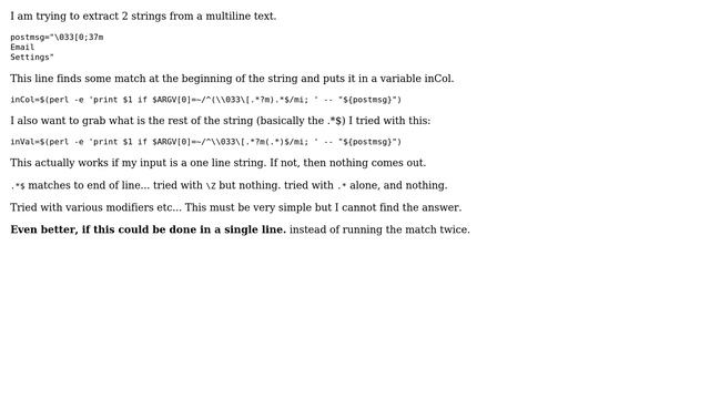 Unix & Linux: Bash Perl multiline match into variable смотреть онлайн