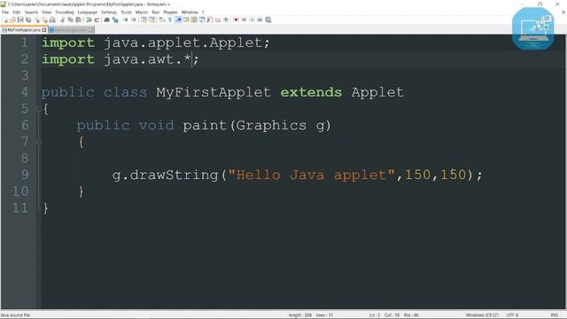 How to run applet program in java | Java Tutorial смотреть онлайн
