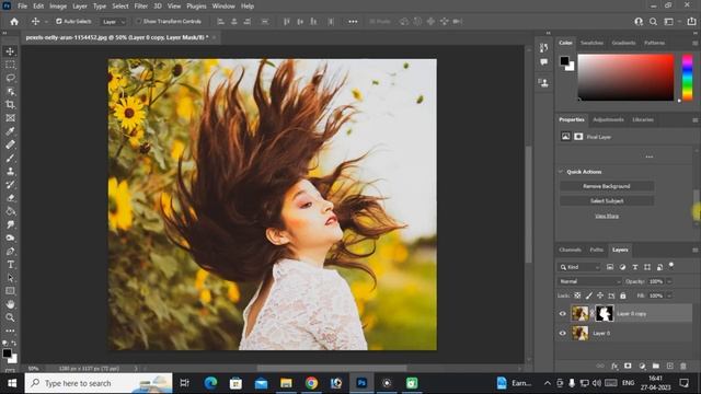 Photoshop remove hair background | One Click me Background Hataye смотреть онлайн