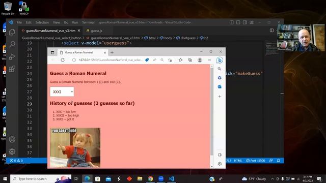VUE Demo: Guess A Number -- demos Drop-down Select and Button смотреть онлайн