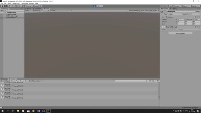 2019 Unity C# Туториал | Урок 1 Создание скрипта и стандартные методы смотреть онлайн