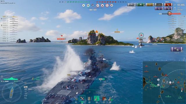 US SUPERBATTLESHIP Maine's FIRST damage record смотреть онлайн