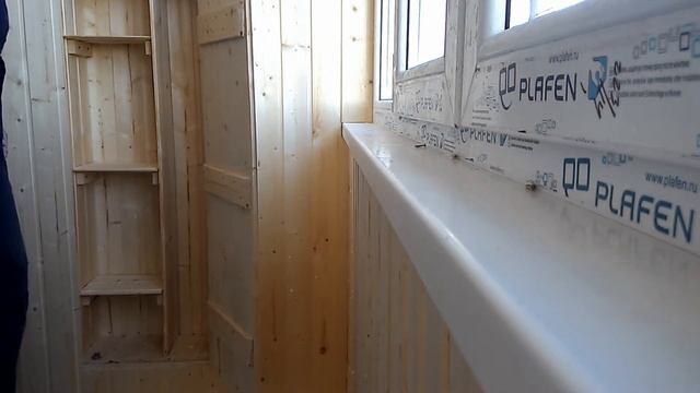 Обшивка балкона евро-вагонкой с потайным шкафчиком вместо пожарного лаза смотреть онлайн