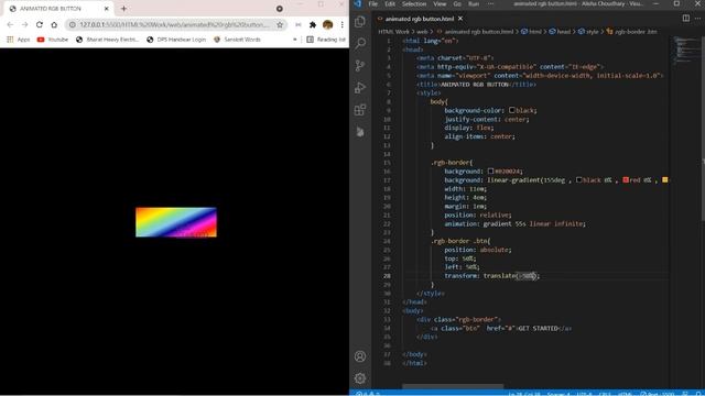 How To Create Animated RGB Button In HTML And CSS смотреть онлайн