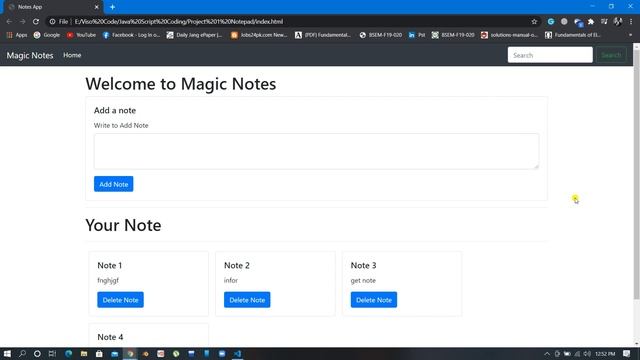 Complete Java Script Project makes a Notebook HTML, CSS, JS, plus source code bootstrap Navbar смотреть онлайн