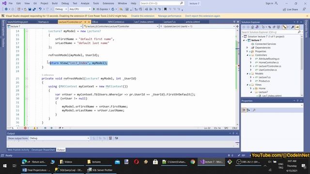 ASP.NET Core - MVC - Bootstrap - Responsive Web Programming Lecture 7: Model Binding, Entity FMWK смотреть онлайн