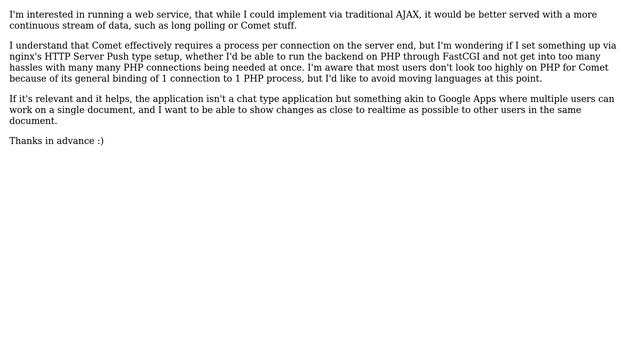 Is it feasible/practical to run a Comet-style/long polling application served by nginx +... смотреть онлайн