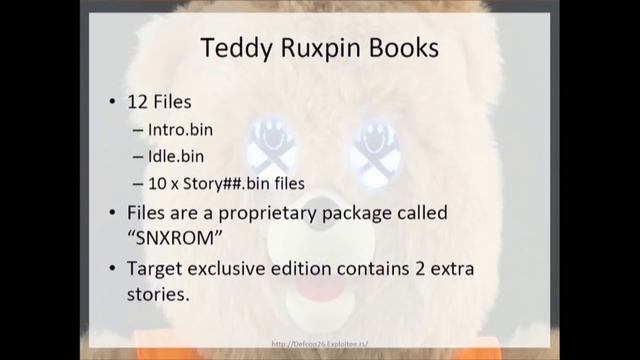 DEF CON 26 - zenofex - Dissecting the Teddy Ruxpin Reverse Engineering the Smart Bear смотреть онлайн