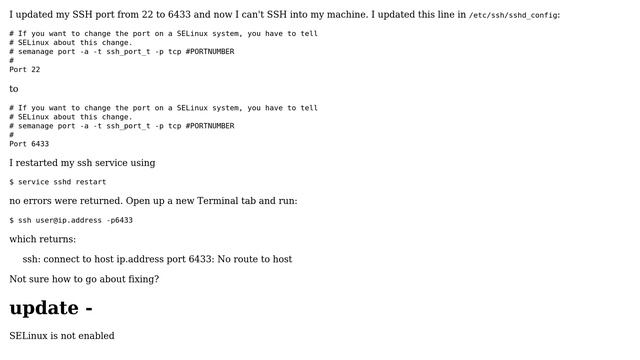 Unix & Linux: No route to host on port (SSH) (2 Solutions!!) смотреть онлайн