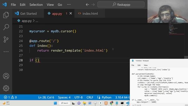 Python 3 Flask Project to Upload CSV File Data in MySQL Table Using Pandas Library in Browser смотреть онлайн