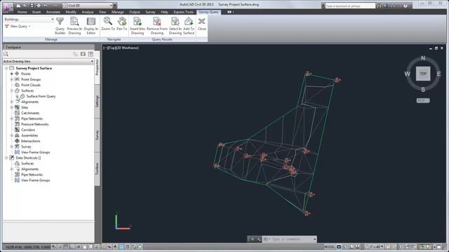 Add Survey Query Results to a Surface AutoCAD Civil 3D смотреть онлайн