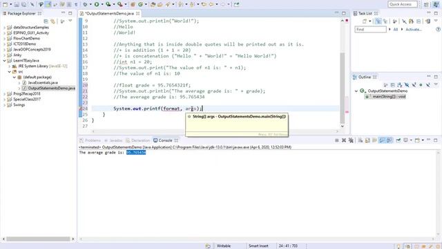 Java Lesson 5 - Output Statements смотреть онлайн