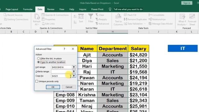 Show/Hide Data Based On Drop down List in Excel? Trick Don't Miss смотреть онлайн