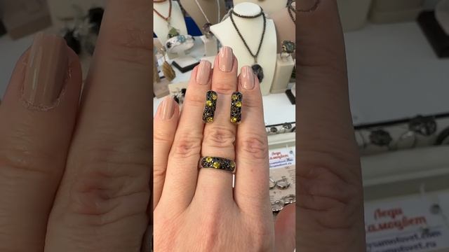 Империальное серебро☀️Желтый Сапфир?Черная шпинель #ледисамоцвет #самоцветы #серебро смотреть онлайн